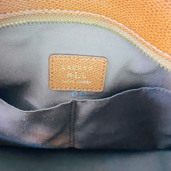 Lauren Ralph Lauren Whitney Pocket Brown Leather Tote 15” x 9” x 5” - Picture 8 of 12